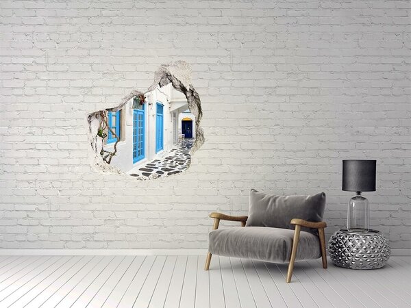 Fototapeta díra na zeď 3D Řecké uličky nd-p-52782773