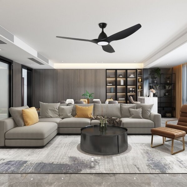 ZEVENTI - LED Stropní ventilátor URBINO LED/20W/230V Wi-Fi Tuya černá + DO