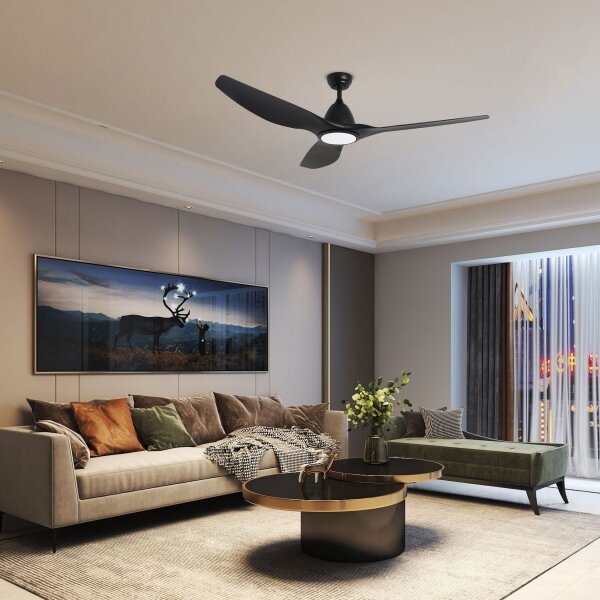 ZEVENTI - LED Stropní ventilátor URBINO LED/20W/230V Wi-Fi Tuya černá + DO