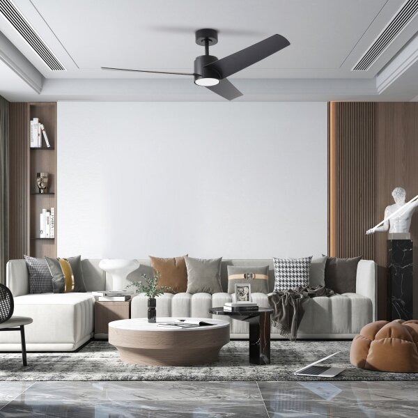 ZEVENTI - LED Stropní ventilátor ORVIETO LED/18W/230V Wi-Fi Tuya černá + DO