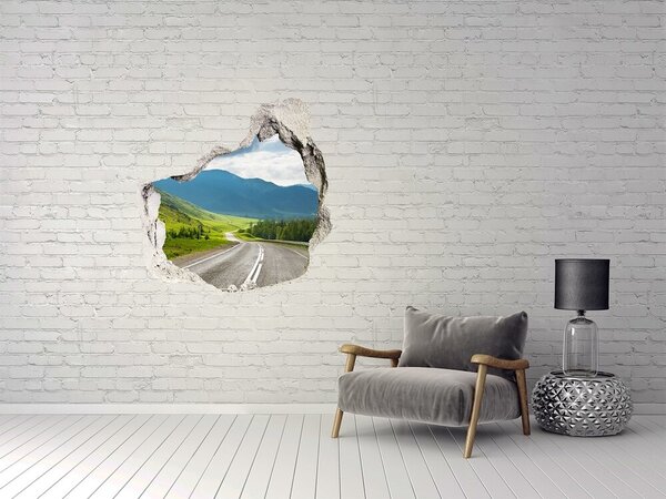 Díra 3D ve zdi nálepka Cesta v horách nd-p-53797565