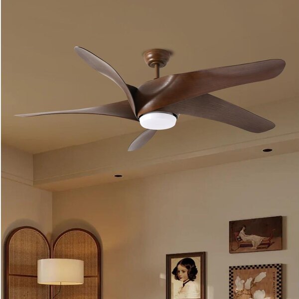ZEVENTI - LED Stropní ventilátor LUCCA LED/18W/230V Wi-Fi Tuya hnědá + DO