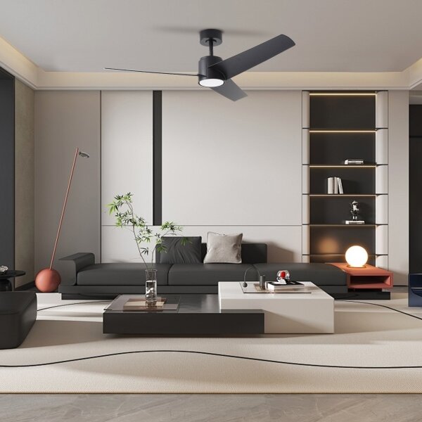 ZEVENTI - LED Stropní ventilátor ORVIETO LED/18W/230V Wi-Fi Tuya černá + DO