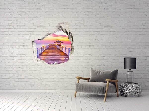 Díra 3D ve zdi na stěnu Dřevěné molo nd-p-55017607