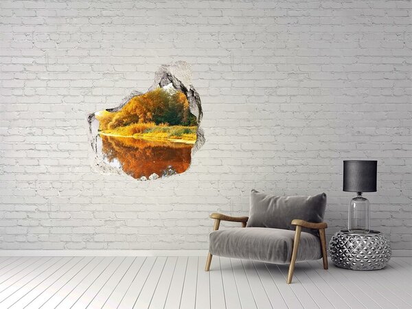 Díra 3D ve zdi na stěnu Řeka podzim nd-p-55244592