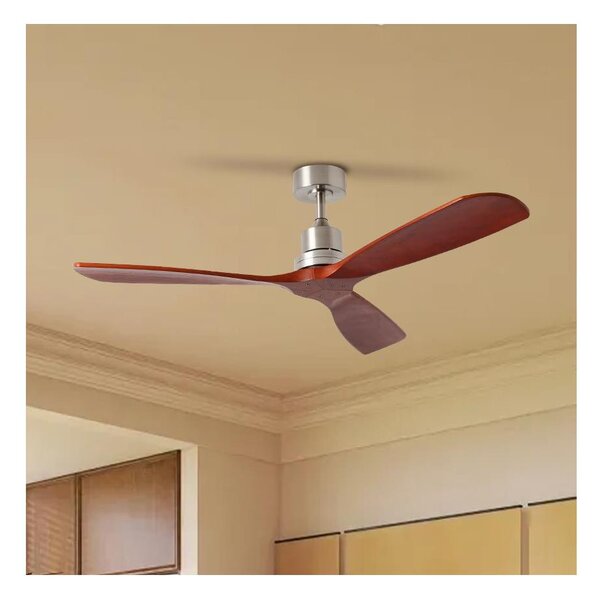 ZEVENTI - Stropní ventilátor LIONI Wi-Fi Tuya chrom/dub + DO