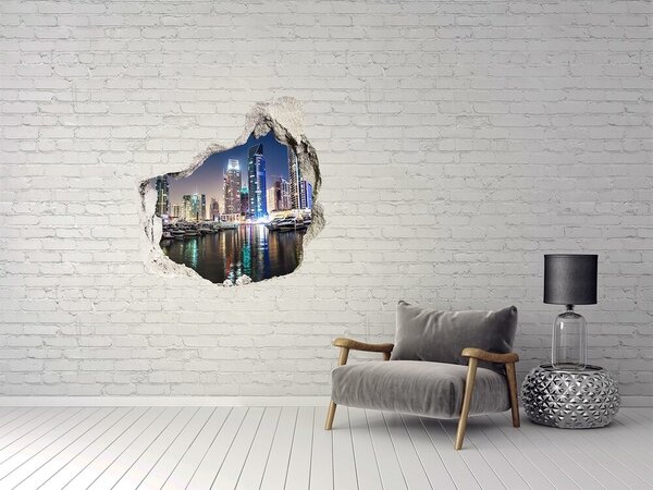 Fototapeta díra na zeď 3D Dubaj noc nd-p-56151340