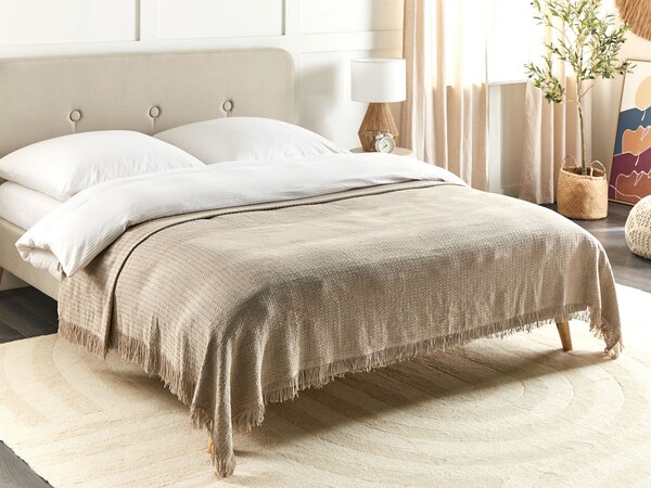 Přikrývka na postel YERBENT Bavlna 200 x 220 cm Taupe