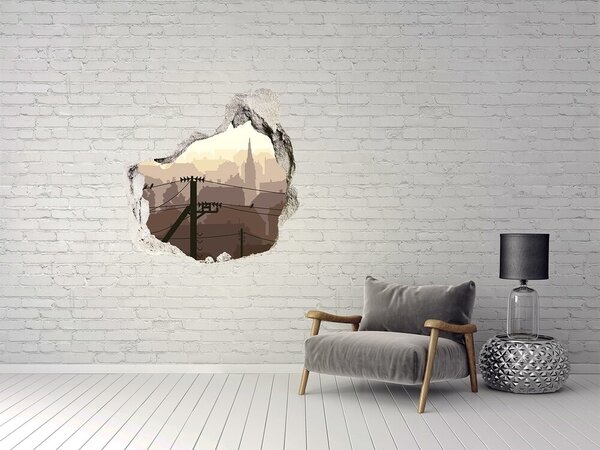 Fototapeta díra na zeď 3D Město linie nd-p-57666255