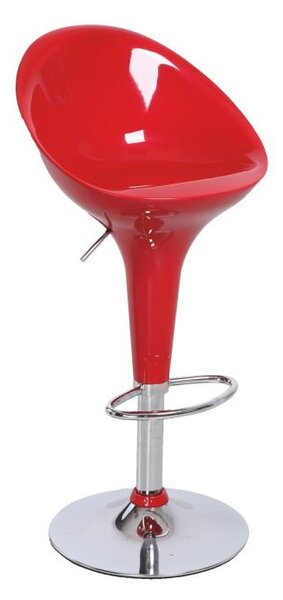 Barová židle ALBA NOVA plast / chrom Tempo Kondela Červená
