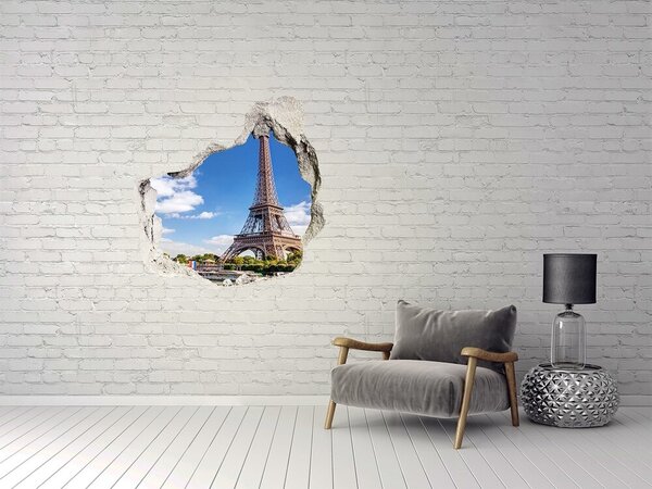 Fototapeta díra na zeď 3D Eiffelova věž Paříž nd-p-59254074
