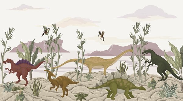 Fototapety Dinosauři, Fototapety dětské, Fototapety dinosauři, w03562 : uwalls.cz
