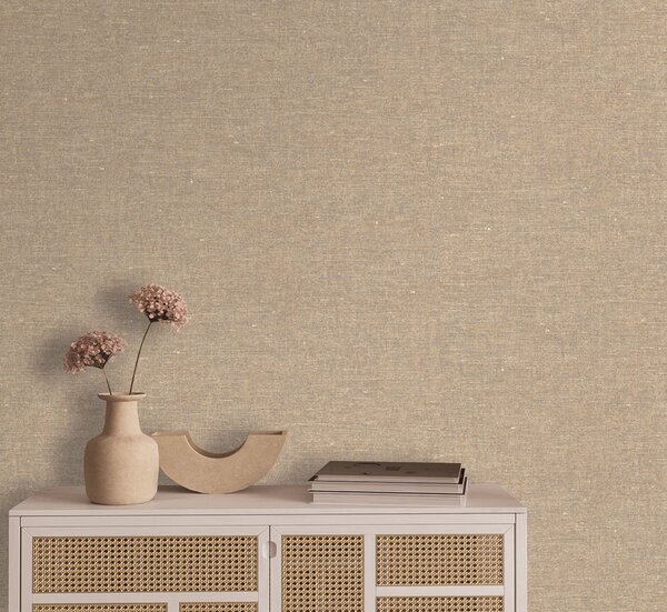 Vliesová tapeta na zeď, hnědá, béžová, imitace látky, TN29002, Terra Nova, Decoprint