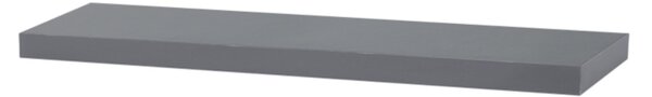 Nástěnná polička 90 cm, barva šedá - vysoký lesk