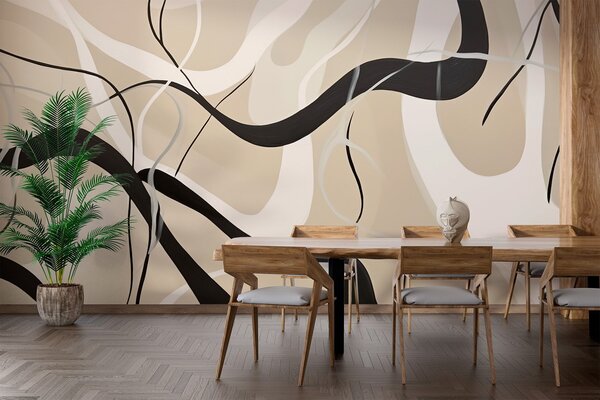 Fototapety Abstraktní kompozice se zakřivenými liniemi, Fototapety abstraktní, w03503 : uwalls.cz