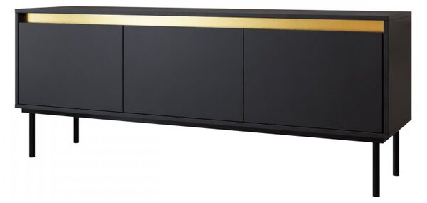 TV skříňka Gelean 3D (černá + zlatá)