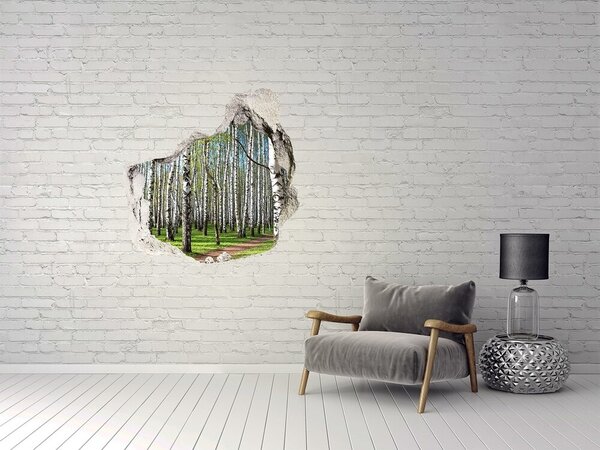 Nálepka fototapeta 3D výhled Břízový les nd-p-64516023