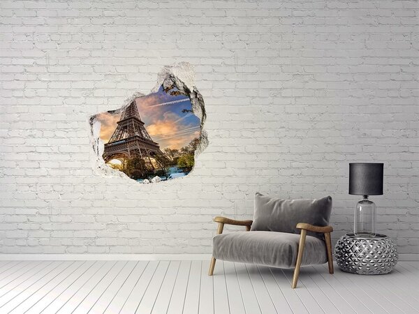 Fototapeta díra na zeď 3D Eiffelova věž Paříž nd-p-65117955