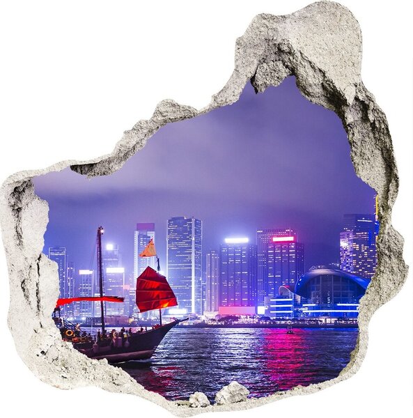 Nálepka fototapeta 3D výhled Hong kong noc nd-p-65990377