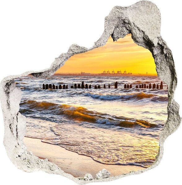 Nálepka fototapeta 3D Západ slunce pláž nd-p-67409606