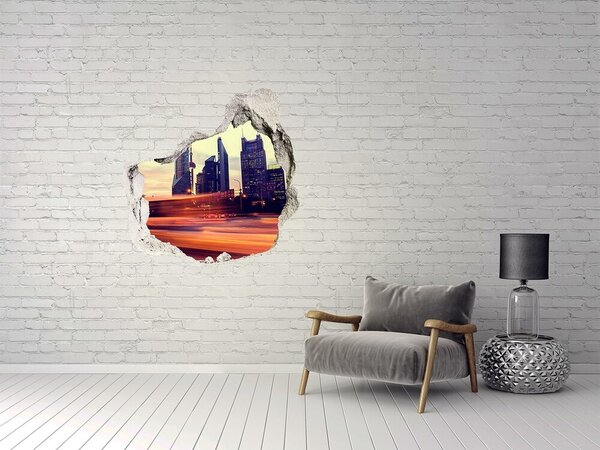 Fototapeta díra na zeď 3D Šanghaj noc nd-p-67141360