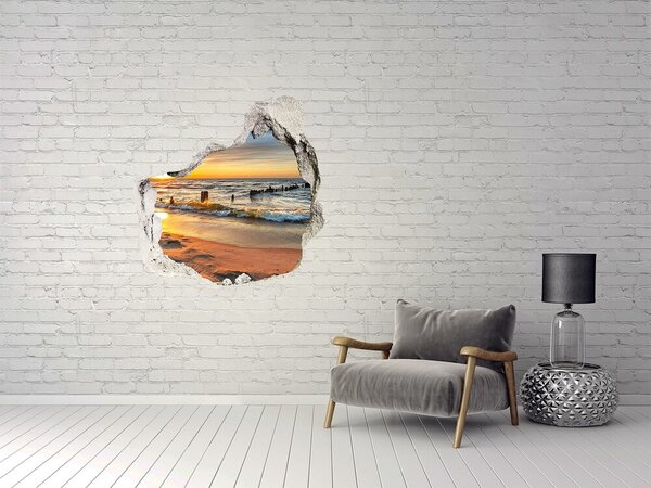 Nálepka fototapeta 3D Západ slunce pláž nd-p-67409658