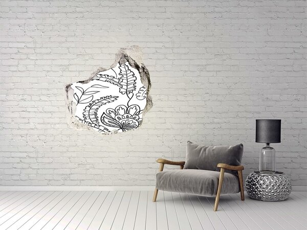 Nálepka 3D díra samolepící Květinový vzor nd-p-69660119
