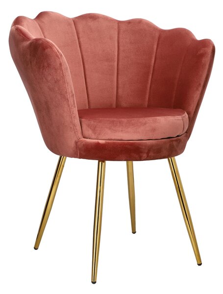 Židle mušle Florence VIC růžová