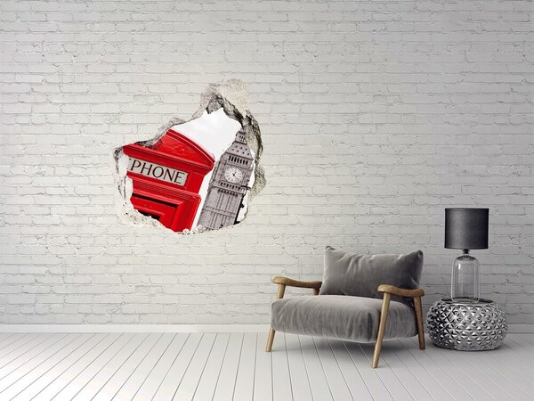 Fototapeta díra na zeď 3D Telefonní budka nd-p-71139552