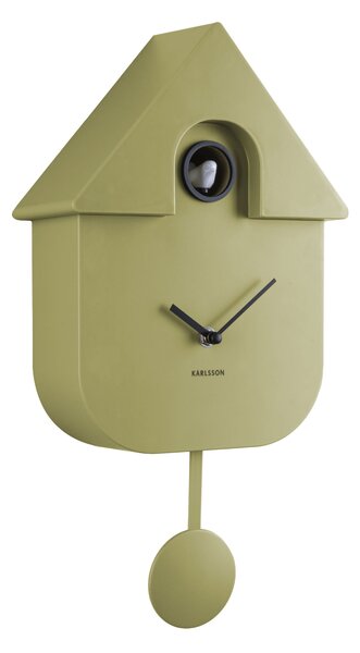 KARLSSON Nástěnné hodiny Modern Cuckoo zelená 40 × 9 × 23 cm