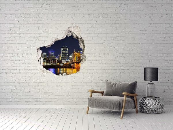 Fototapeta díra na zeď 3D Řeka Ohio noc nd-p-72862712