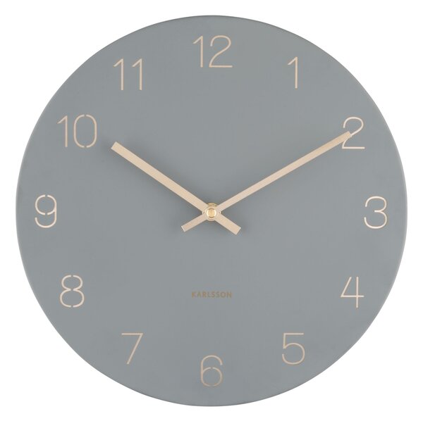 KARLSSON Nástěnné hodiny Charm šedá ∅ 30 × 3,5 cm