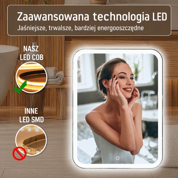 Venti Prima zrcadlo 50x70 cm obdélníkový s osvětlením 5905951180106