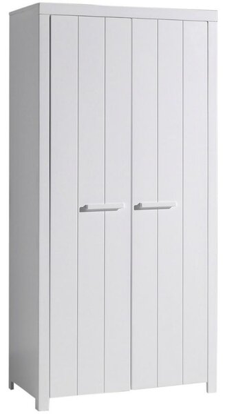 Bílá lakovaná šatní skříň Vipack Erik 205 x 100 cm