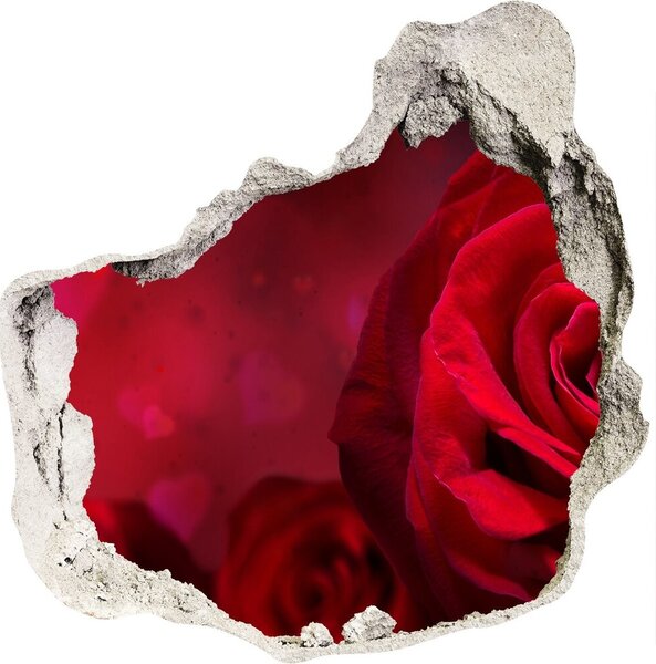 Samolepící díra Červená růže srdce nd-p-75608886