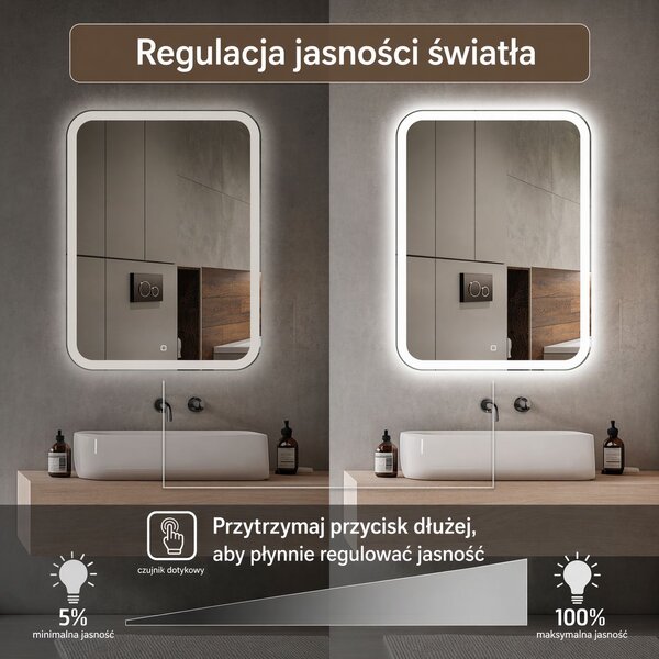 Venti Prima zrcadlo 50x70 cm obdélníkový s osvětlením 5905951180106