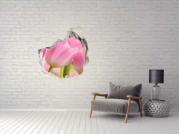 Samolepící díra nálepka Růžové tulipány nd-p-76775867