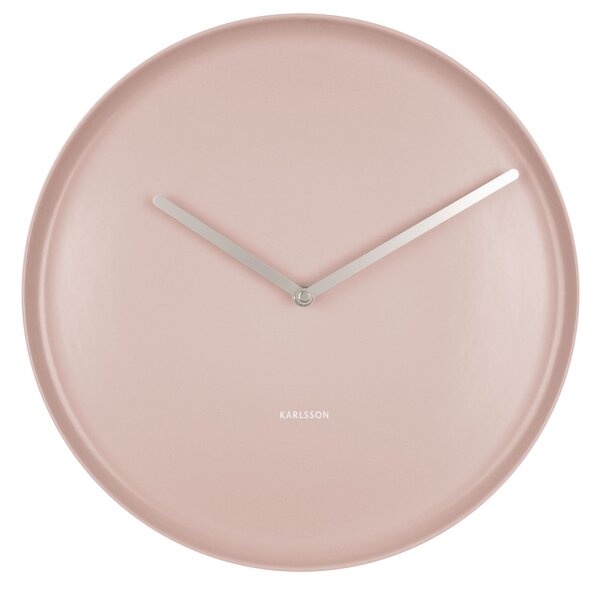 KARLSSON Nástěnné hodiny Plate růžová ∅ 35 × 4 cm