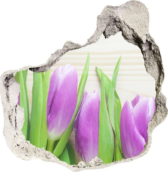 Samolepící díra nálepka Fialové tulipány nd-p-78755149