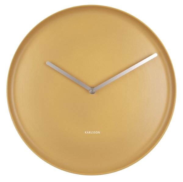 KARLSSON Nástěnné hodiny Plate okrová ∅ 35 × 4 cm