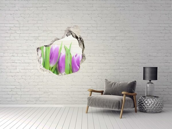Samolepící díra nálepka Fialové tulipány nd-p-78755149