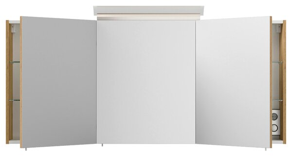 ZRCADLOVÁ SKŘÍŇKA, barvy dubu, 140/62/17 cm MID.YOU - Koupelnové série, Online Only