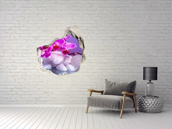 Samolepící díra na stěnu Orchidej a srdce nd-p-82482729