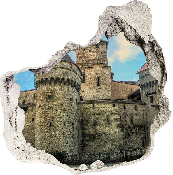Fototapeta díra na zeď 3D Zámek Švýcarsko nd-p-83128126