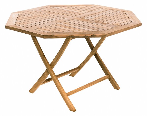 Zahradní skládací stůl osmiúhelník HAGEN ⌀ 120 cm (teak)