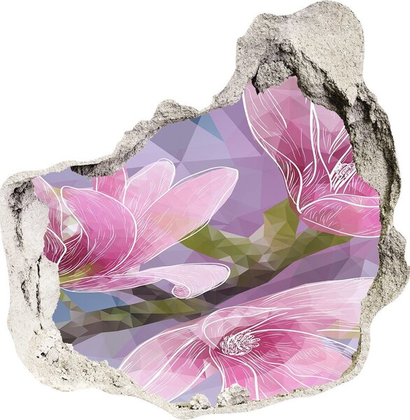 3D díra na zeď Růžová magnolie nd-p-83196443