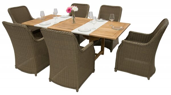 Zahradní obdelníkový stůl MONTANA 160/210 x 90 cm (teak)