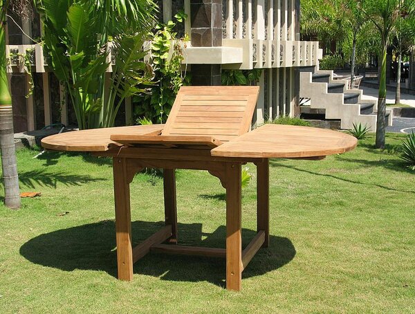Zahradní oválný stůl SANTIAGO 160/210 x 100 cm (teak)