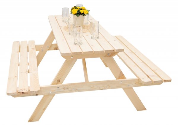 Masivní dřevěný pivní set z borovice 160 cm síla 28 mm