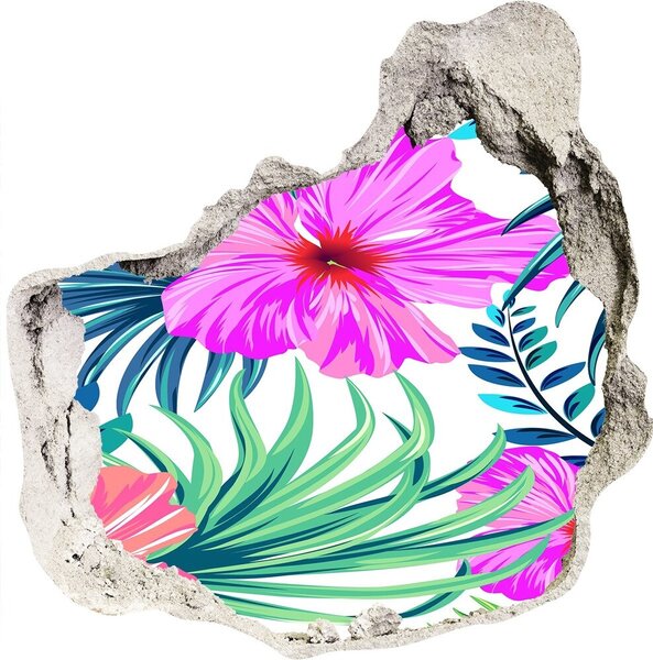 3D díra na zeď Hawajské květiny nd-p-85241355